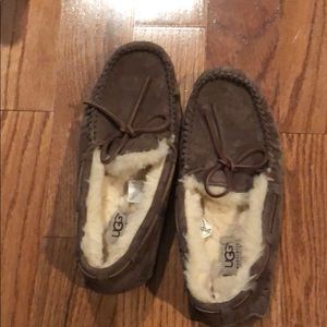 Dark brown ugg moccasins size 8